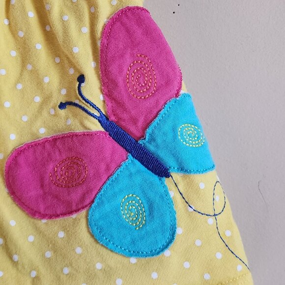 Carter's Yellow Polka Dot Butterfly Dress One Piece Size12 Months - Picture 3 of 5